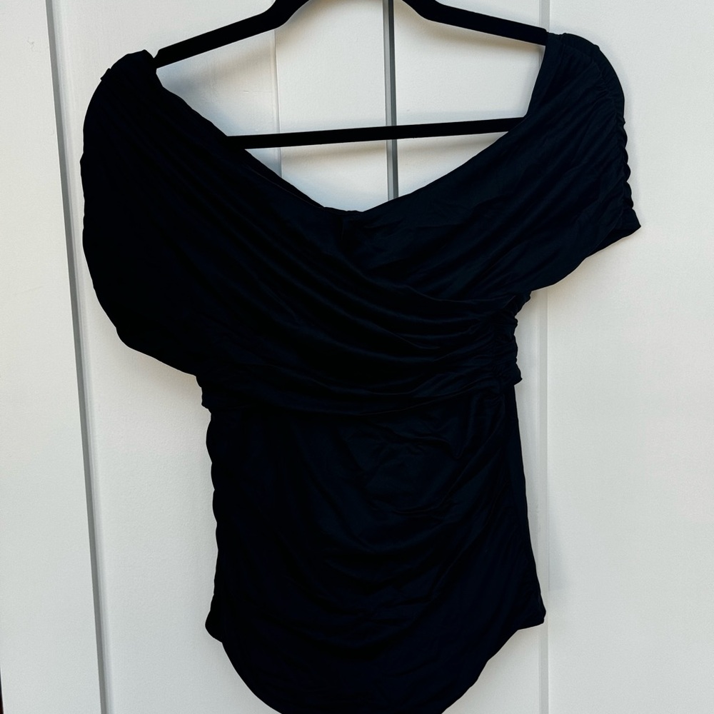 Abercrombie & Fitch Black Draped Blouse